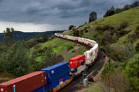 Westbound doublestack color.  James, CA.