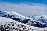 Glaciers, mountains, and snow in and around Taku Inlet taken from a De Haviland DHC-3 Otter of Wings Airways