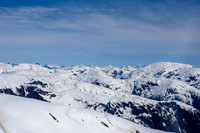 Glaciers, mountains, and snow in and around Taku Inlet taken from a De Haviland DHC-3 Otter of Wings Airways
