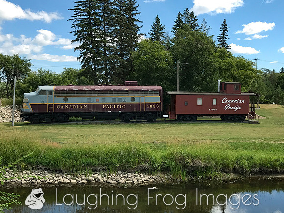 Canadian Pacific FP7A 4038 and wood caboose 431970, Minnedosa MB.
