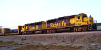 BNSF 8738 - 8721 East wait out the Metrolink rush.  San Dimas, CA. 1