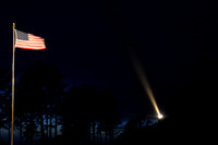 Heceta Head Lighthouse beam and Old Glory