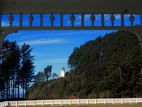 Heceta Head Lighthouse from the porch of the Lightkeeper's house