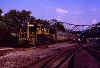 A crowd greets the train - you could tell it wasn't a normal day.