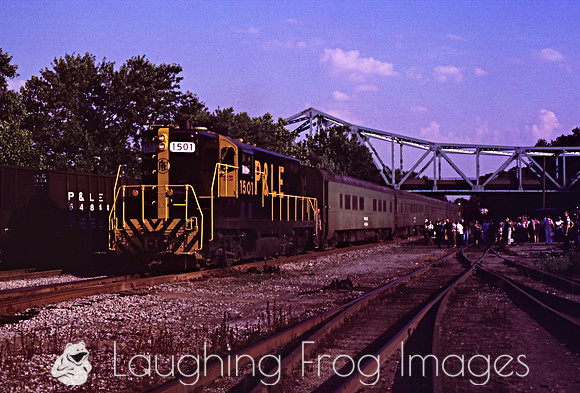 A crowd greets the train - you could tell it wasn't a normal day.