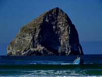 Dory fisherman.  Haystack Rock, Pacific City OR.