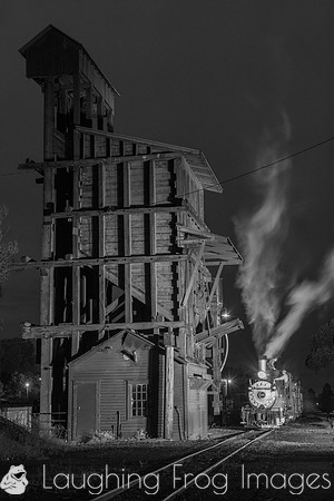 DRGW 315 Night Photo Session, C&TSRR Yard, Chama NM.  August 201