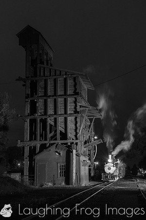 DRGW 315 Night Photo Session, C&TSRR Yard, Chama NM.  August 201