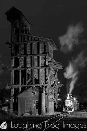 DRGW 315 Night Photo Session, C&TSRR Yard, Chama NM.  August 201