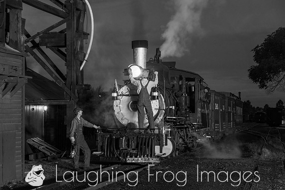 DRGW 315 Night Photo Session, C&TSRR Yard, Chama NM.  August 201