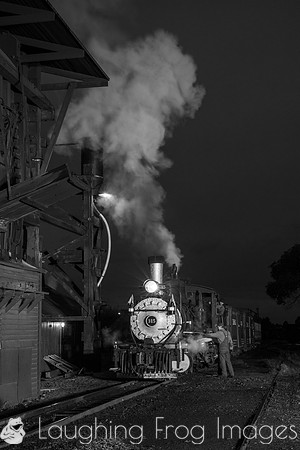 DRGW 315 Night Photo Session, C&TSRR Yard, Chama NM.  August 201