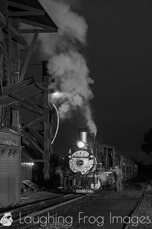 DRGW 315 Night Photo Session, C&TSRR Yard, Chama NM.  August 201