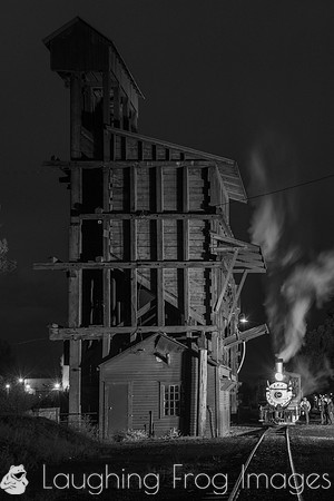 DRGW 315 Night Photo Session, C&TSRR Yard, Chama NM.  August 201