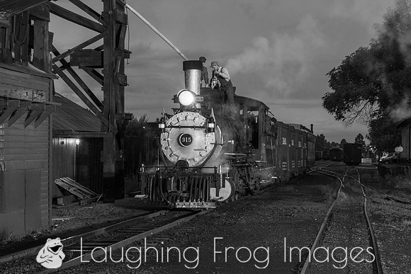 DRGW 315 Night Photo Session, C&TSRR Yard, Chama NM.  August 201