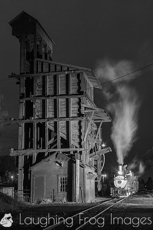 DRGW 315 Night Photo Session, C&TSRR Yard, Chama NM.  August 201