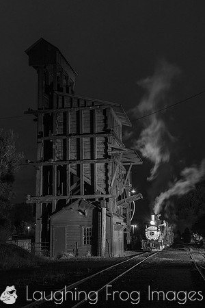 DRGW 315 Night Photo Session, C&TSRR Yard, Chama NM.  August 201