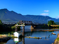 Westbound Portland Section of the Empire Builder.  Stevenson, WA.