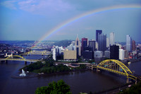 Pittsburgh PA from Mt. Washington with a Rainbow