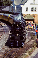 C&O 614 slowing to a stop at the Connellsville Station