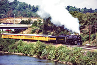 C&O 614 East approaching the Connellsville, PA Station