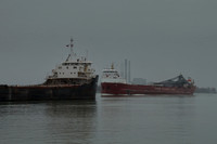 CSL Tadoussac upbound on the St. Clair River passing the Algoma Montrealais at St. Clair, MI.
