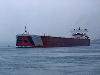 Edgar B. Speer of the Great Lakes Fleet upbound on the St. Clair River at Port Huron, MI.  December 2009.