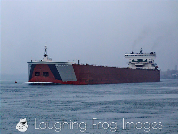 Edgar B. Speer of the Great Lakes Fleet upbound on the St. Clair River at Port Huron, MI.  December 2009.
