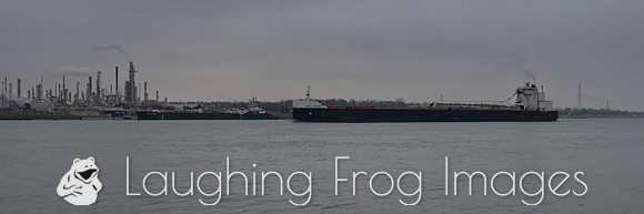 John J. Boland upbound passing the John J. Carrick.  St. Clair River, Port Huron, MI.