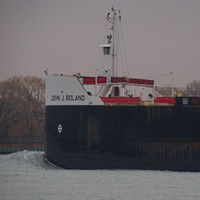 John J. Boland's bow wave, upbound on the St. Clair River at Port Huron, MI.