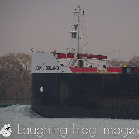 John J. Boland's bow wave, upbound on the St. Clair River at Port Huron, MI.