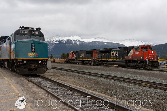 CN 8932 West and VIA 6452 West, Jasper AB. 4/2016