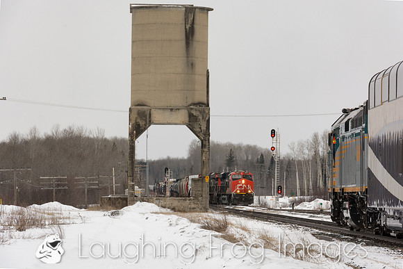 CN 2947 East and VIA 6452 West, Foleyet ON
