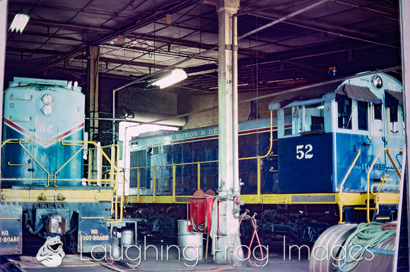 S-1 52 and S-4 60 in the Port Huron Roundhouse, 7/1982.